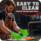KITCHEN PERFECTION S Silicone Smoker Oven Gloves -Extreme Heat Resistant BBQ Gloves -Handle Hot Food Right on Your Grill Fryer Pit|Waterproof Oven Mitts |Superior Value Set+3 Bonuses