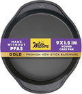 Wilton Gold Premium Non-Stick Warp-Resistant Bakeware, Made without PFAs, Round Cake Pan, 9 x 1.5 in, Packaging May Vary