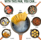 Goodful All-in-One Pan, Multilayer Nonstick, High-Performance Cast Construction, Multipurpose Design Replaces Multiple Pots and Pans, Dishwasher Safe Cookware, 11-Inch, 4.4-Quart Capacity, Terracotta