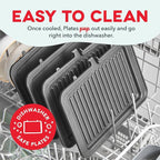 Dash MultiMaker Flex Press Grill System, Grill and Waffle - Nonstick Removable Plates - indoor Countertop Electric Grill for Sandwiches, Burgers, and Breakfast - Graphite