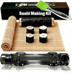 Sushi Making Kit – Clear Sushi Bazooka Roller & Bamboo Sushi Rolling Mat, Easy DIY Sushi Maker Tool Set for Beginners, Homemade Sushi Rolls for Kitchen & Party (Clear Black)