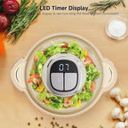 220V EU Plug 3L Dual Bowl Food Prep Processor with 2 Blades, 2-Speed Settings & Digital Display – Quiet Kitchen Appliance