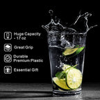 JGIRL unbreakable Plastic Drinking Glasses [Set of 6] Shatterproof Drinking Cups, reusable Drinking Tumblers, Plastic glass cup, Drinking cup, Dishwasher Safe (16 Ounces)