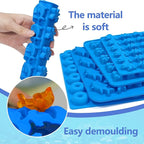 Sidosir 7Pcs Silicone Marine Theme Starfish Ocean Molds, Non-Stick Dinasur Chocolate Mold for Parties, Silicone Bear Gummy Mold for Make Gummies, Gummy Heart for Home Diy