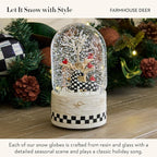 MACKENZIE CHILDS Snow Globe, Christmas Decor for Living Room, Farmhouse Deer