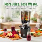 Kuvings AUTO10 Cold Press Juicer Machine – Self-Feeding for Hands-Free Use – Easy to Clean, Quiet 240W Motor, 100 oz Large Masticating Juicer – Designed for Silky Juice with Low Pulp – White