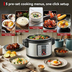 15.8Qt Commercial Large Electrical Pressure Cooker, 8-in-1 multifunctional Pressue Cooker with Non-stick Inner Pot|24 hours Preset Slow Cooker/Delay time Setting steam cooker/rice cooker and warmer