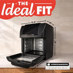 Gourmia Air Fryer - 14 Qt All-in-One Oven with Rotisserie, Digital Display with 12 Presets, Roast, Bake, Broil, Dehydrate, Dishwasher Safe Accessories, Black