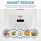 Aroma Housewares Professional 8-Cups (Cooked) / 2Qt. 360° Induction Rice Cooker & Multicooker (ARC-7604), White