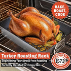 Roasting Rack,Heavy Duty Turkey Rack for Roasting Pan,Oven Roasting Rack Insert for Baking (Rectangular 12in*7.5in)