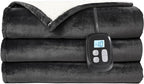 Electric Heated Blanket Full Size - 72"x84", Soft Flannel Heating Blanket, 10 Heating Levels, 1-12 H Auto Shut Off, Breathable Warm and Washable for Bed, Dark Grey