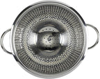 GoodCook Gourmet Colander, 5qt capacity, Stainless Steel with Handles and Elevated Pedestal Foot, Bold Black