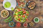 Lumme Salad Spinner Vegetable Chopper Multifunctional includes a shredding board with multiple blades, easy to use, Spin dry, and chop your favorite Salad greens, fruits, and Vegetables…