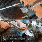 DELFINA Grill Scraper W/ 5 Blades, Heavy Duty Rust Flat Top Grill Accessories with Blade Replacements, Commercial Griddle Scraper Barbecue Grill Cleaning Tool for Restaurants, Bars, Diners