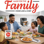Gourmia Air Fryer - 7 Qt Large Capacity with LED Display, 12 One-Touch Presets, FryForce 360° Technology, Nonstick Dishwasher-Safe Basket & Crisper Tray, Stainless Steel
