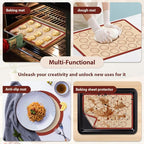 Silicone Baking Mat Set of 4, Macaron Silicone Baking Mat for Baking Sheets, Non-Stick & Reusable Silicone Mats for Baking Macarons, Cookies, Pastries, Pizza
