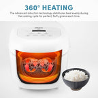 Aroma Housewares Professional 8-Cups (Cooked) / 2Qt. 360° Induction Rice Cooker & Multicooker (ARC-7604), White