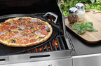 Outset Cast Iron Grill Skillet and Pan with Forged Handles for Pizza, Eggs, Pancakes, Burgers and Steaks, 14-inch, Black