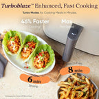 Cosori 9-in-1 TurboBlaze Air Fryer 6 Qt, Smart Control, 90°–450°F, Shake Reminders, Precise Heating for Even Results, Air Fry, Roast, Bake, Broil, Dry, Frozen, Proof, Reheat, Keep Warm, 120V, Cream
