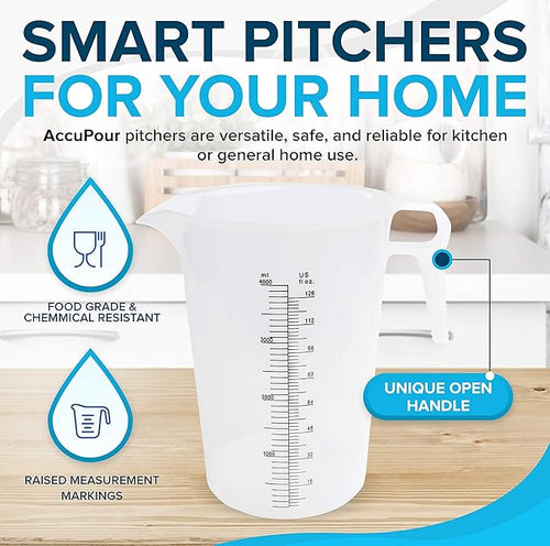 16oz (2 Cup) Measuring Pitcher, Plastic, Multipurpose - Great for Oil, Chemicals, Pool and Lawn - Ounce (oz) and Milliliter (mL) Increments (500 mL)