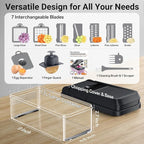 SpaceHacks 12-in-1 Vegetable Chopper, Kitchen Gadgets with 7 Blades, Veggie, Food, Onion Chopper, Cucumber Slicer, Versatile Mandoline, Includes Egg Separator & Finger Guard, Gray