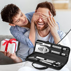 Papa Gifts from Grandkids, Gifts for Papa Christmas, Grilling Accessories, Heavy Duty Stainless Steel Grill Set BBQ Grill Tools for Outdoor Grill with Aluminum Case, Camping Grill Utensils Set