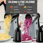 Zulay Kitchen Rotary Cheese Grater 5 Blade Cheese Shredder - Manual Hand Crank Cheese Grater With Reinforced Suction & 5 Interchangeable Drums - Easy to Use, Vegetable Chopper Round Mandoline Slicer