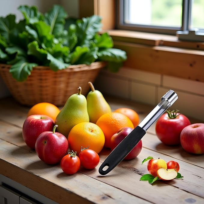 1Pc Black Stainless Steel Core Seed Remover Fruit Apple Pear Corer Easy Twist Kitchen Tool Fruit and Vegetable Corers