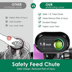 Slow Masticating Juicer,Brecious Cold Press Juicers with 2 Speed Modes & Quiet Motor,Juicers Machines Vegetable and Fruit with Reverse Function,Celery Juicer,BPA-Free,Easy to Clean (Purple）