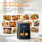 CARORI 6QT Air Fryer with Viewing Window, 12 Cooking Presets, 1700W Fast & Even Cooking, Max 400℉ Crisping, Bake, Roast, Reheat & Dehydrate, Large Nonstick Basket, Dishwasher Safe, Dark Blue