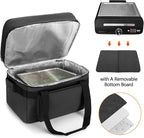 LUXJA Indoor Grill Carrying Bag with Bottom Pad Compatible with Ninja Sizzle GR101 Smokeless Grill, Double Layer Electric Grill Bag with Plates Section (Bag Only), Black