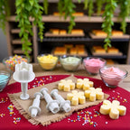 4Pcs White Flower Plunger Cookie Cutter DIY Blossom Flower Cake Fondant Mold Plastic Cake Decorating Tools Baking Accessories Cookie Cutters For Baking Plastic, Dessert and Candy Sculpting Tools