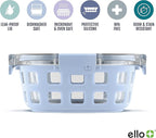 Ello Duraglass Meal Prep Container- Glass Food Storage Container with Silicone Sleeve and Airtight BPA-Free Plastic Lid, Dishwasher, Microwave, and Freezer Safe