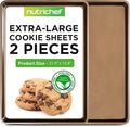 NutriChef Nonstick Extra Large Baking Sheets – 22 x 16 Inch Mega Cookie Sheet Pans for Baking & Roasting – Warp-Resistant Thick Gauge Cookie Tray Set , Oven & Dishwasher Safe – 2 Pack