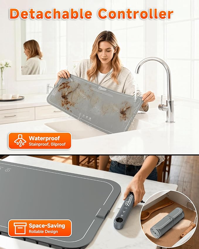 Warming Mat for Food, Extra Large XXL 36"x16" Food Warmer Chafing Dishes for Buffet, Food Warming Mat, Electric Warming Trays for Parties,Portable Heating Pad 6 Level Temp 6 Hour Timer