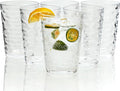 14-ounce Plastic Tumblers, Acrylic Drinking Glasses, set of 6 Clear Reusable Plastic Cups, Stackable, BPA-Free, Shatter-Proof, Dishwasher-Safe