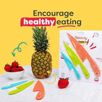 Baketivity 3 Piece Kids Knife Set | Plastic Kids Safe Knives for Kitchen | Toddler Knife Set for Real Cooking | Dishwasher Safe, Kid Friendly Safe Knives Set for Cutting Fruits, Veggies, Cakes