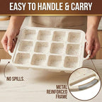 BAKE BOSS Silicone Brownie Pans with Dividers - 2 PACK - CREAM