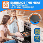 Emporio Kitchen Stackable Baking Pan Set - Deluxe Nonstick Black Coating, Carbon Steel Bakeware Sets, PFOA, PFOS, PTFE Free, Recipe Booklet Included, Oven Safe (Up to 450°F), Set of 7 - Black