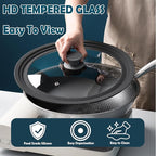 Universal Lid for Pots Pans and Skillets, 8.5&9.5&10.5 inch, Diameter Cookware, Silicone Replacement Pan Lid Pot Lids for Frying Pans, Cast Iron,Tempered Glass Lid