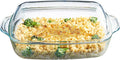 Simax Glass Casserole Baking Dish: Clear Glass Round Casserole Dish with Lid and Handles,Covered Bowl for Cooking, Baking, Serving, Dishwasher, and Oven Safe Cookware – 3 Quart Dish + 2.2 Quart Lid