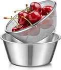 Baderke 2 Pcs Mini Colander & Food Strainer 304 Stainless Steel Small Mixing Colanders Bowl Rice Strainer for Kitchen Cooking Fruit Washing Vegetable(6.3 x 2.76 Inches,Silvery)