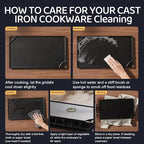 EWFEN Reversible Grill/Griddle, 16.7x9.5'' Pre-Seasoned Cast Iron Griddle Pan, Double Burner Cookware, Rectangular Non-Stick Stovetop Griddle with Handles, Flat Top Plate for Oven, Grill & Campfire