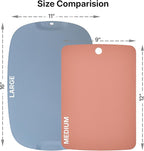 TPU Cutting Board Set of 2 9"x12" - Flexible Cutting Mats for Kitchen Knife Friendly, Cutting Mat Non-Slip Chopping Board Double Sided Scratch Resistant Food Grade Pink Mint
