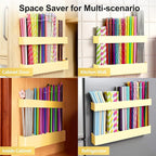 9.5” Large Acrylic Straw Holder for Cabinet Door, Reusable Adjustable Two-Part Straws Organizer with Ultra Sticky Adhesive Strips, 2026 Straw Storage for Kitchen Cupboard (Milky Yellow)