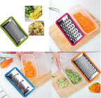 TENTA KITCHEN Stainless Steel Zester Grater, Zest/Slice Citrus & Lemon Cheese Potatoes, Fruit & Vegetables- Non-Slip Rubber Handle (4 in 1,Red)