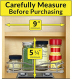 LYNK PROFESSIONAL® Pull Out Spice Organization for Cabinets - 8-3/8 inch Wide – Spice Rack for Inside Cabinets, Slide Out Spice Rack Organizer for cabinet – Pull Out Spice Rack, Sliding 1 Tier Chrome