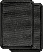 Wildone 2 Pack Half Sheet Baking Pans, Honeycomb Embossed Nonstick Baking Sheet 17.5x12 In, Thicker Carbon Steel Cookie Sheet, Even Heating & Warp Resistant, Black
