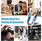 6 Pieces wine key wine opener Professional Waiter Corkscrews Stainless bottle opener Fold Serrated Foil Cutter Key for Family, Company Party,Bars,Restaurants(blue)