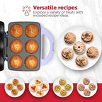 Holstein Housewares Non-Stick 6-Count Electric Cupcake Maker Machine – Bakes 6 Cupcakes, Muffins, Pizza Cups, Cinnamon Buns – Perfect for Gifts, Birthdays, Holidays, or Bake Sales, Lavender